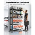 thumbnail image 2 of VEVOR Storage Shelves, 5-Tier Adjustable, 3000 lbs Capacity, Heavy Duty Garage Storage Shelving Unit, Metal Utility Rack Shelf, for Garage Workshop Warehouse Basement, 48.43" W x 20.55" D x 71.38" H, 2 of 9