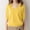 Yellow, variant on Women's Mid Sleeves Summer Tops Solid Color V Neck Short Sleeve Knit Loose Casual Shirt