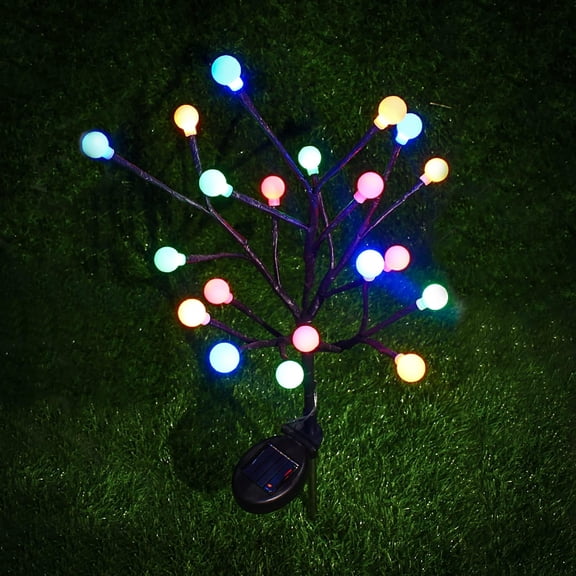 LINLIN 2Pack Solar Garden Lights Outdoor Decorative Solar Lights,20LED Tree Branch Light Landscape Path Lights Waterproof Solar Flowers Lights Outdoor Stake Lights