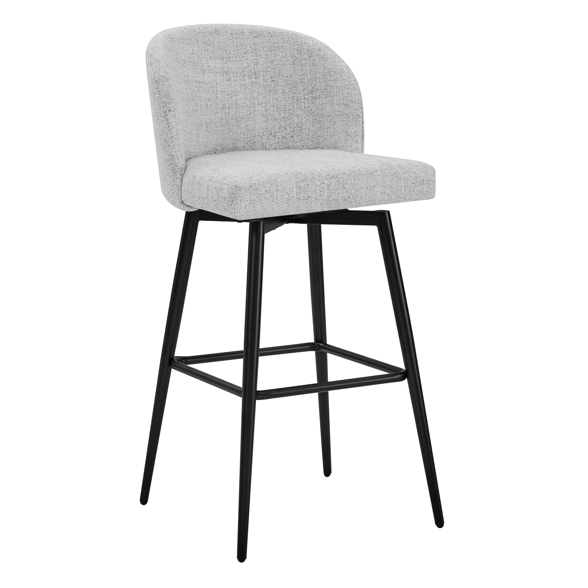 CHITA 30" Swivel Upholstered Counter Bar Stools Set of 2 with Back & Metal Legs, Fabric in Cloud