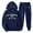 Navy, variant on Men's Plus Size Long-Sleeved Letter Printed 2-Piece Sportswear Set – Casual Hoodie and Sweatpants