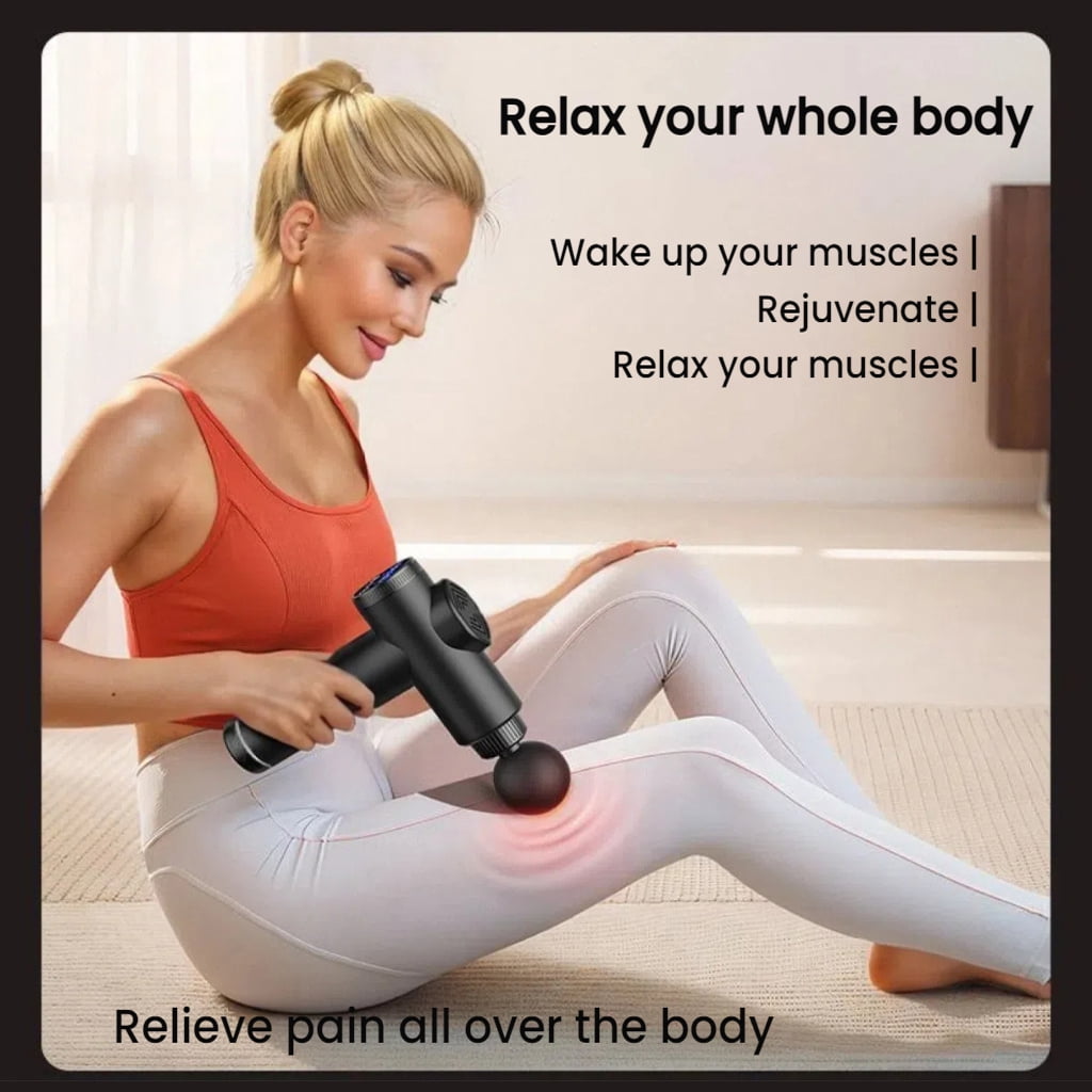 High Power Portable Massage Gun for Muscle Relaxation 8 Interchangeable Heads 99 Speed Settings Body Massager with Storage Bag