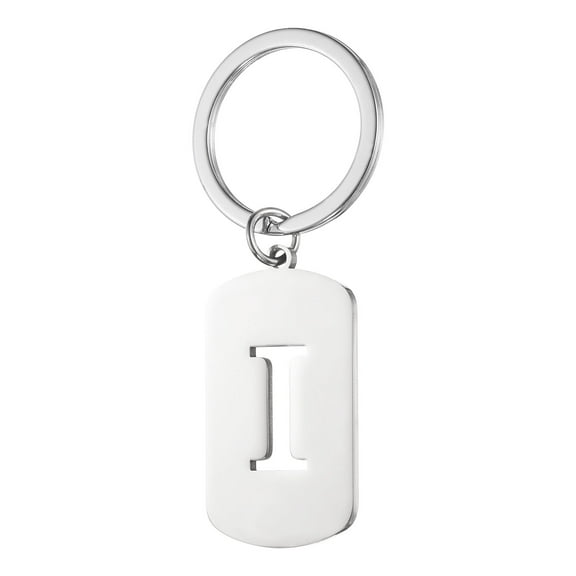 Uxcell Initial Letter Key Chain, A-Z KeyChain DIY Pendant Key Ring for Keys Purse Party Gifts, Silver (Letter I)