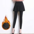 thumbnail image 2 of UTSJKR Clearance Womens Fleece Lined Thermal Leggings High Waist Winter Warm Stirrup Fake Two-Piece Skirt Pants Thermal Velvet Pencil Pants Black XXXXL, 2 of 5