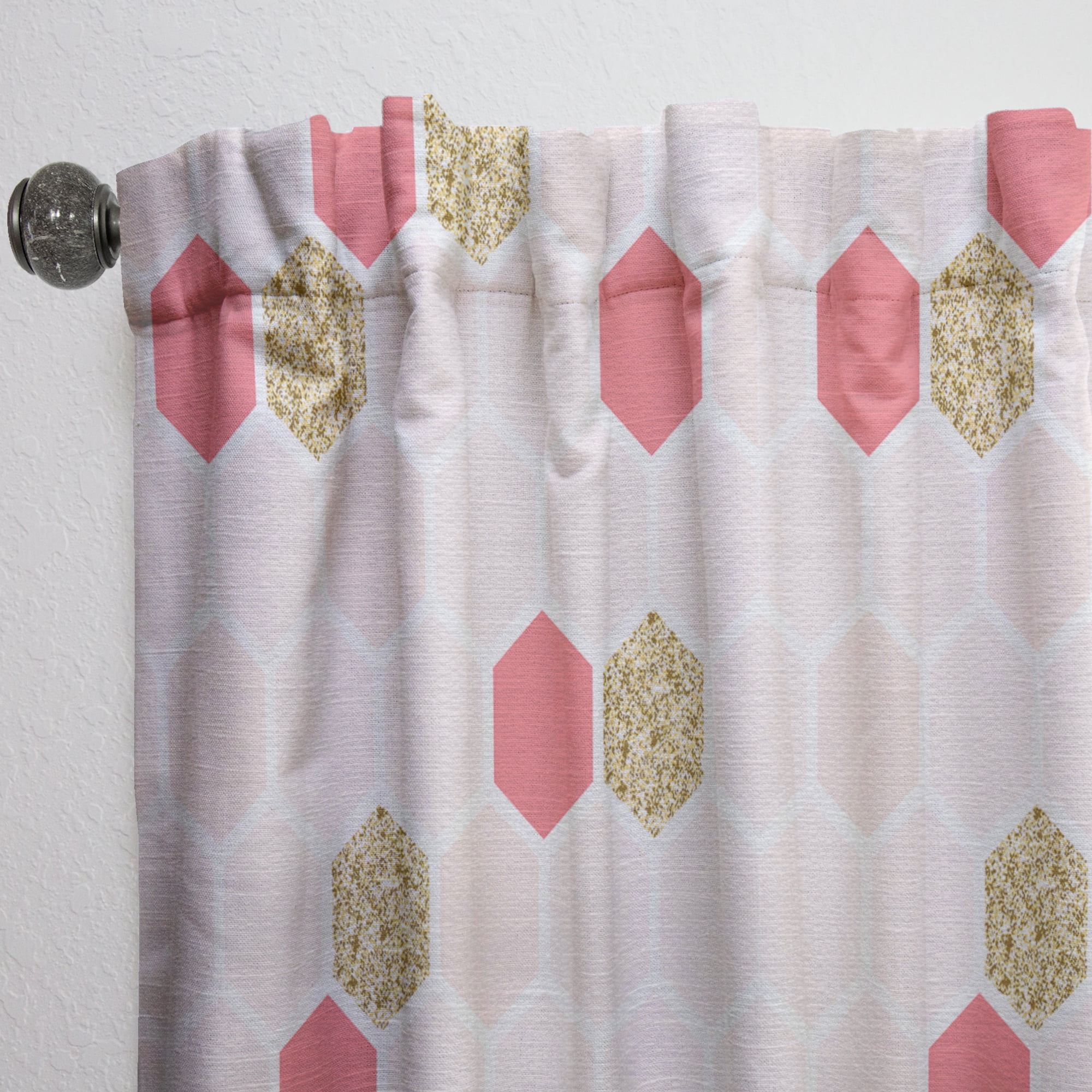 Designart 'Gold Chic Retro Design I' Mid-Century Modern Curtain Panel