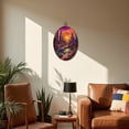thumbnail image 5 of Canvas Wall Art Western Landscape Dawn Stained Glass Art Oval Framed Canvas Prints Vintage Wall Hanging Decor for Home Decorations 8.6"x11.4", 5 of 7