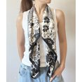thumbnail image 2 of stylesilove Women Floral Print Silk Like Scarf Square Neckerchief Soft Bandana Small Shawl Neck Wraps for All Season (Black), 2 of 7