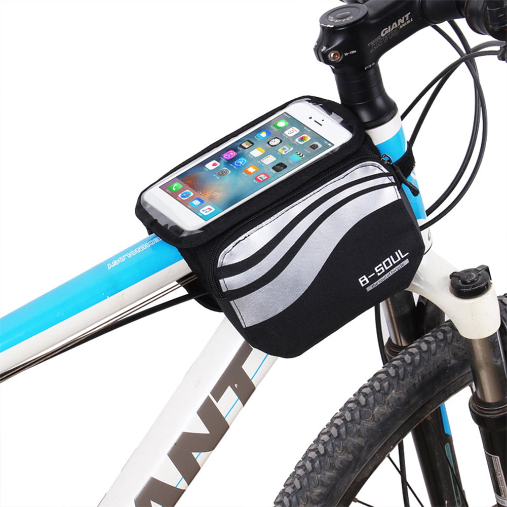 SANWOOD Mountain Bike Top Tube Bag Storage Pouch Bicycle Accessories for 5.7 Inch Phone