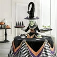 thumbnail image 2 of Ghoulish Glam, Charming Halloween Witch Tray Ornament - Classic Resin Home Decor with Patchwork Witch Clothes & Tablecloth Design, 2 of 10