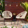 thumbnail image 5 of M optimized Outdoor Rattan Chairs Set of 2, Patio Dining Chairs with Woven Backrest, Bistro Chairs with Metal Legs, Accent Chairs for Backyard, Garden, 5 of 9