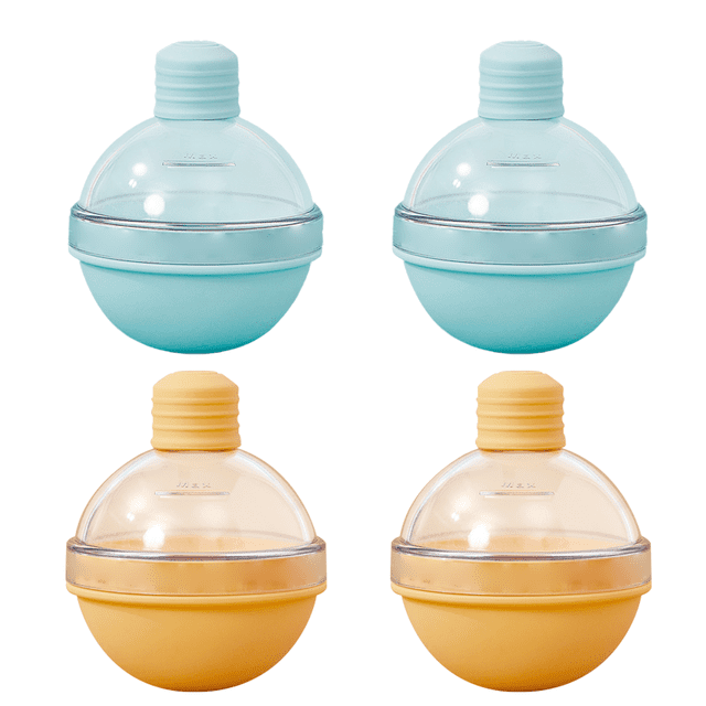 Molde para cubitos de hielo con bandeja de hielo de 4 piezas - (2 piezas) Embudo azul cielo + (2 piezas) Embudo amarillo plátano Adepaton CPB-US-CJZ205-5