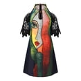 thumbnail image 3 of Jienlioq Robe Grande Taille pour Femmes Liquidation Robe Longue en Dentelle à Manches Courtes Halter Solide Robe Ample, 3 of 8