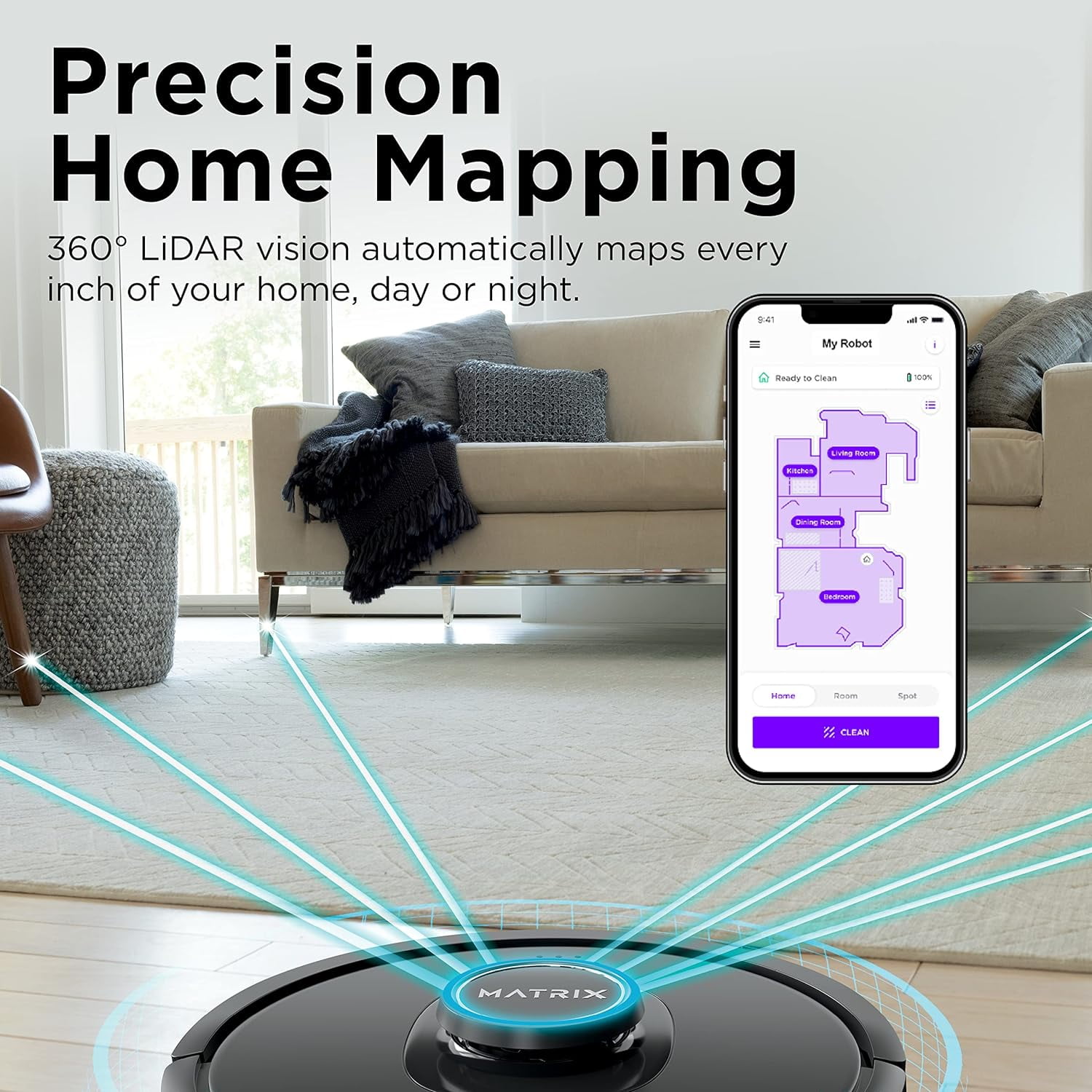 Shark R-RV2310 Matrix Robot Vacuum for Carpets and Hardfloors, 0.5 Quart