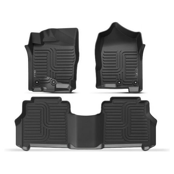 Floor Mat Set 3 - Compatible with 2017 - 2021 Nissan TITAN Crew Cab Pickup 5.6L V8 2018 2019 2020