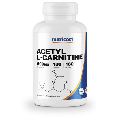 Nutricost Acetyl L-Carnitine 500mg, 180 Capsules - Non-GMO and Gluten Free