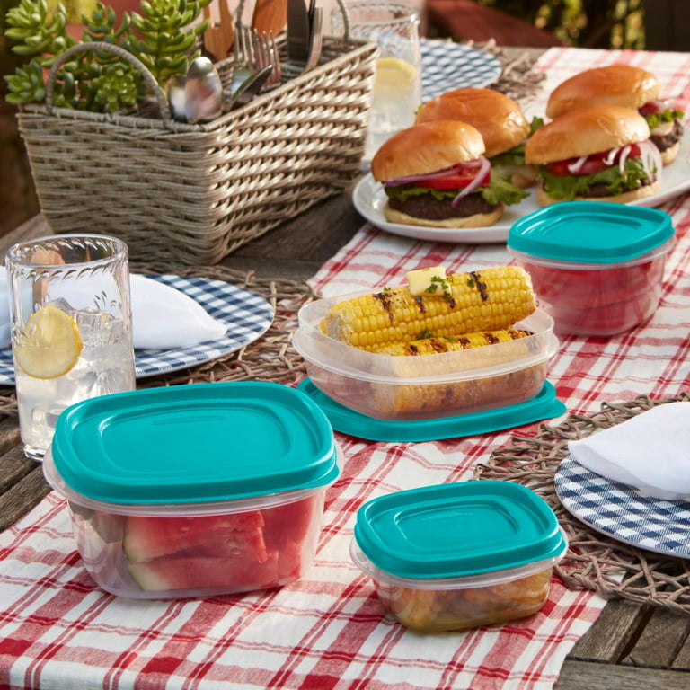 Rubbermaid Easy Find Vented Lids Food Storage Containers, 18-Piece Set, Red