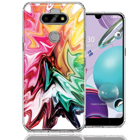 MUNDAZE For LG Aristo 5/K31/Fortune 3 Rainbow Flower Abstract Design Double Layer Phone Case Cover
