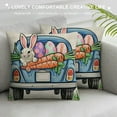 thumbnail image 3 of Nawypu  Easter Throw Pillow Covers Truck with Bunny Eggs Pillow Covers Decorative Throw Pillows Square Cushion Case Spring Decoration for Home Office Sofa Bed Couch, 3 of 5