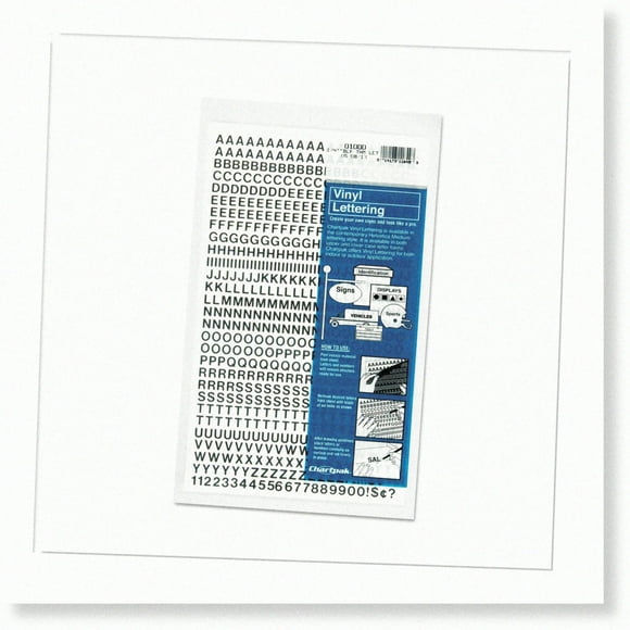 Black Vinyl Letters and Numbers - Self Adhesive, 0.25"h - Pack of 610