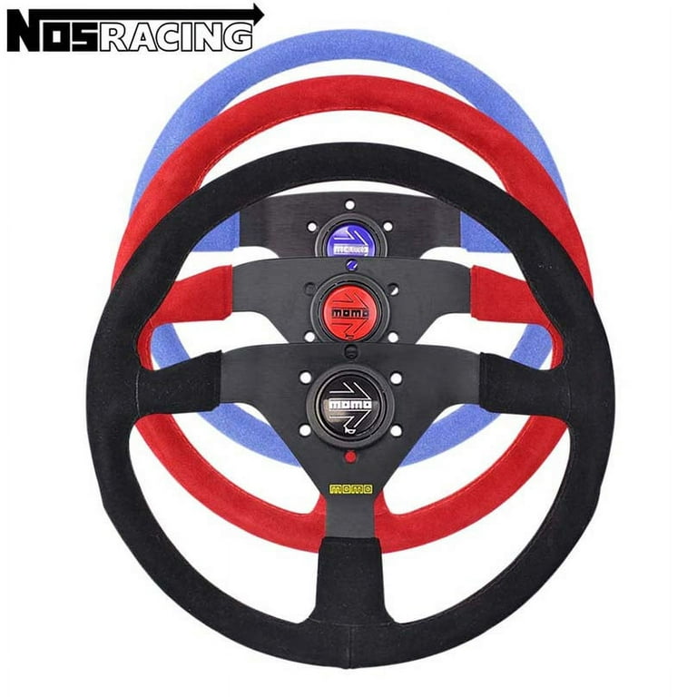Suede Leather Steering Wheel For MOMO 14inch 350mm Universal