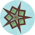 thumbnail image 1 of Ahgly Company Machine Washable Indoor Round Transitional Electric Blue Area Rugs, 5' Round, 1 of 7
