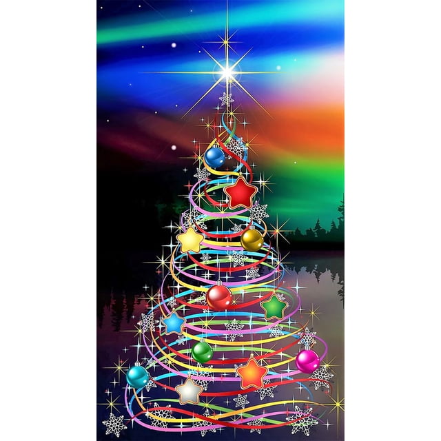 Cuadros Decorativos 5D DIY redondo taladro diamante pintura árbol de Navidad arte mosaico decoración del hogar Sywqhk Nuevos Originales