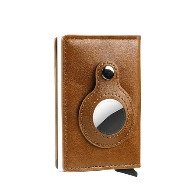 Cartera multifuncional - cartera delgada de bloqueo RFID con capacidad para 14 tarjetas y seguimiento antirrobo, 9,5x6,5cm