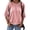 Pink, variant on Langwyqu Women's Crew Neck T Shirt Half Sleeve 3/4 Sleeve Pleated Basic Tops