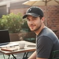 thumbnail image 4 of Byfri Coffee Embroidered Vintage Baseball Cap Washed Cotton Dad Hat for Outdoor Black 56-58cm, 4 of 7