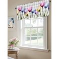 thumbnail image 6 of Curtain Valance for Windows,Colorful Tulip X-Ray Flower Kitchen Valances Rod Pocket Short Curtains,Gray Buffalo Plaid Window Treatment Panel for Bedroom Bathroom 42"x18", 6 of 7