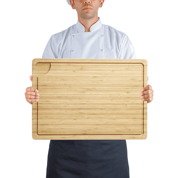 GIMMYFIVE Extra Large Hardwood Cutting Board. 20"x14" Butcher Block with Juice Groove & Handles. for Kitchen. Meat. Vegetables
