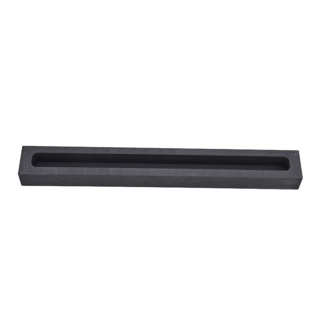 Molde de grafito con forma de tira, molde de lingote de crisol para fundición de metales no ferrosos, refinación exterior de 250x30x20mm, interior de 230x15x15mm