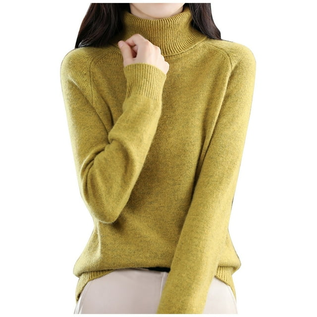Liquidation! Lisingtool Chandail à Col Roulé d'Automne pour Femmes, Ample, Grande Taille, Épais, Tricoté, Chandail, Chemise de Base