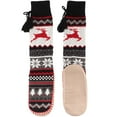 thumbnail image 4 of BambooMN Women's Knit Gripper Slipper Socks with Tassel - Red Reindeer - 1 Pair, 4 of 6