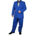 thumbnail image 3 of Stylish 2pc. Men's Regular Fit Dress Suit with 1 Free Pair of Socks - Royal Blue 42R, 3 of 6