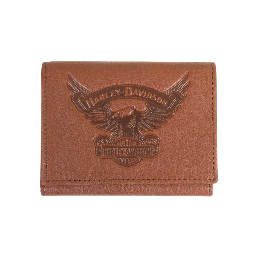 HarleyDavidson HarleyDavidson Men's Eagle Emboss Leather TriFold