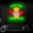 thumbnail image 2 of C-Craft Crazy French Fries Neon Sign Led Light Up 30 inch for Fast Food Restaurant Wall Art Decor, 2 of 5