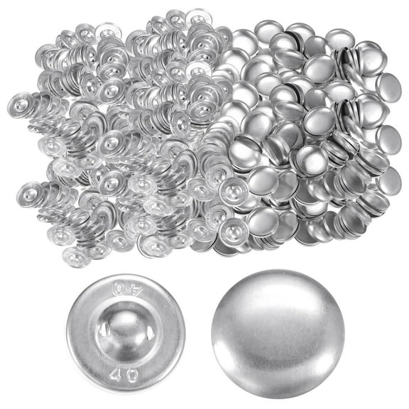 Uxcell 500 Set Button Supplies 40L(25.4mm/1") Aluminum Button Parts for Button Maker Machine