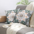 thumbnail image 3 of Boho Green Throw Pillow Covers 16x16 inch Set of 2, Bohemian Persian Carpet Double Sided Pattern Soft Plush Cushion Cover for Couch Sofa Bed Decorative, Only Pillowcase (No Insert), 3 of 6