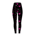 thumbnail image 2 of Yuncity Valentines Leggings Women Cute Holidays Love Heart Print Funny Graphic High Waist Tights Yoga Pants For Workout Running Athletic Women's Leggings S-Xxl Black, 2 of 5