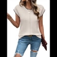 thumbnail image 1 of Suéter de Punto Sin Mangas con Cuello Redondo Informal de Verano para Mujer, Estilo Holgado, Tipo Jersey, Sin Mangas Albaricoque L, 1 of 10