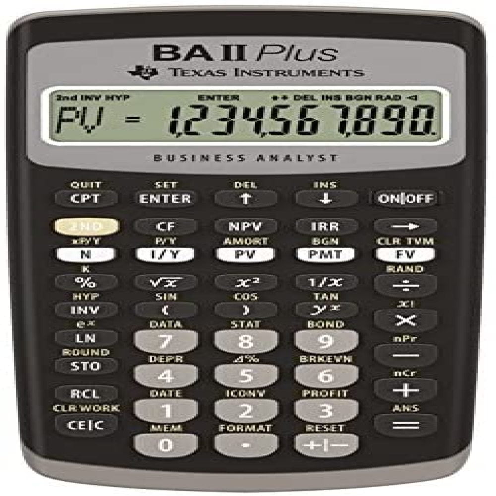 TEXBAIIPLUS Financial Calculator Texas Instruments BA-II Plus Adv 
