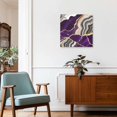 thumbnail image 3 of Framed Canvas Wall Art for Living Room Purple Marble Texture Wall Decor, Abstract Gold Fluid Aesthetic Paintings for Bedroom Office Kitchen Bathroom, Ready to Hang Artwork Wall Pictures 8x8 Inch, 3 of 9