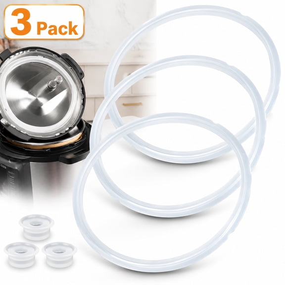 Deally 3 Pack Silicone Sealing Rings for Instant Pot 6 Qt, Inner Pot Seal Ring, Replacement Seal Gasket, Food-Grade Silicone Sealing Rings