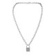 thumbnail image 1 of Collar con colgante de bloqueo, collares bonitos simples, cadena larga multicapa, joyería de moda, regalo para mujeres y niñas para ella, plata Sincero  Hogar, 1 of 3