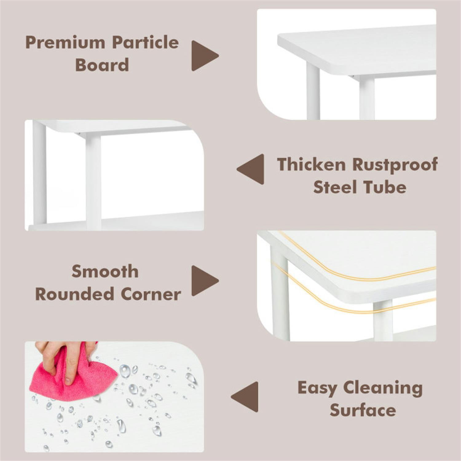 Demi Bonn Under Desk Printer Stand with 4 Wheels and Locking Mechanism, Laptop Workstation for Laptops, Books, Tablets, and Art, White