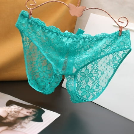 Womens Underwear Thong Low Rise Lace Thongs Cut out Mesh Lingerie Crotchless Panties for Women Comfy Thongs for Women