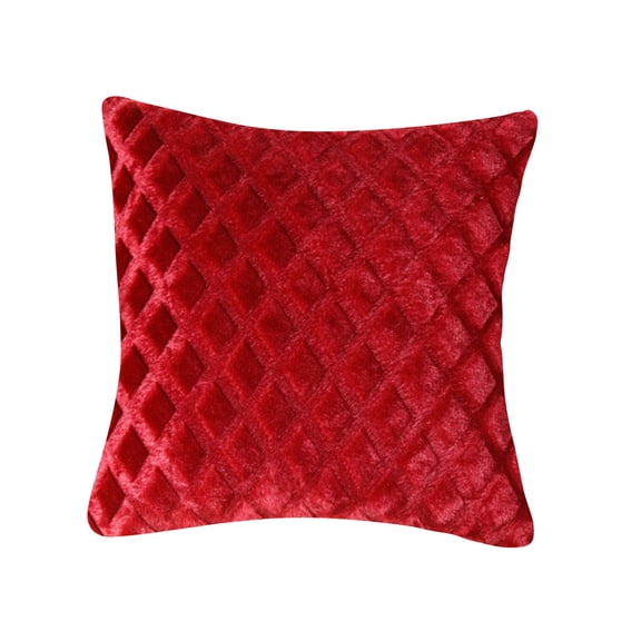 LSLXA Decorative Pillow Cover 17X17 Diamond Embossed Plush Square Throw Pillow Covers Couch Bed Small Pillow Solid Color Pillowcases