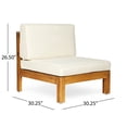 thumbnail image 4 of Noble House Brava Outdoor Modular Sofa and Coffee Table Set Cushions Teak/Beige, 4 of 11