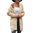 thumbnail image 6 of Biekopu Women's Long Sleeve Knitted Cardigan, Plaid Print Front Open Loose Sweater Coat for Spring Autumn, 6 of 9